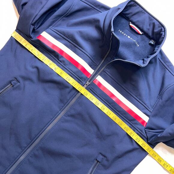 Tommy Hilfiger Navy Mesh Lined Zip Up Rain Jacket- L - Picture 9 of 14